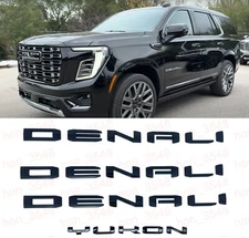 Gloss Black Door Rear DENALI Yukon Emblems Letters 2025 GMC Yukon Yukon XL