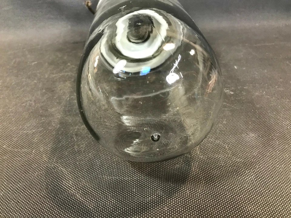 Vintage Factory Decor Porcelain Workshop Lamp With Glass Globe - Image 3 of 4