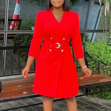 Women's V-neck Flared Sleeves Pleated Dress Party Evening Cocktail Dresses