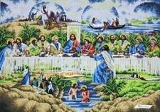 Testaments of Jesus Bead Embroidery Kit Stamped Bead Needlepoint Beadwork b654