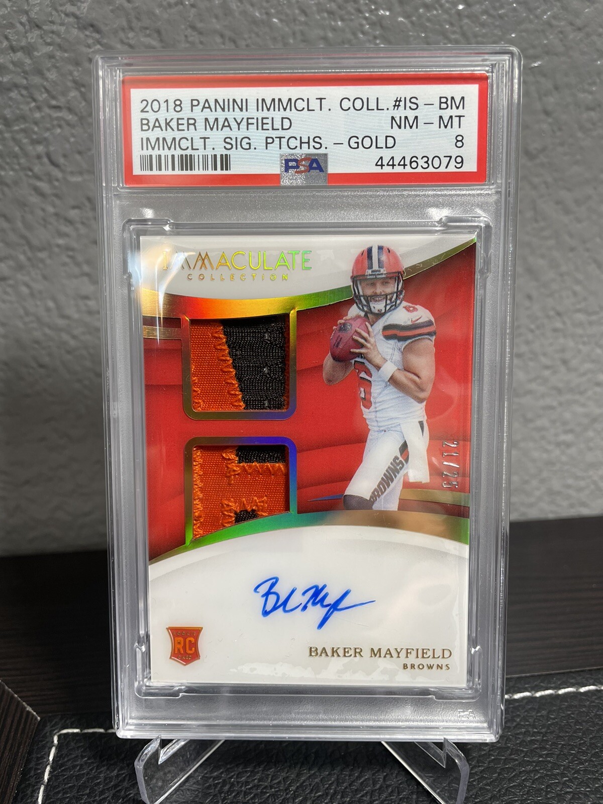 Baker Mayfield Panini Immaculate Collection Immaculate Signature Patches #ISBM Gold