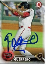 Gabby Guerrero Arizona Diamondbacks 2016 Bowman Signed Card