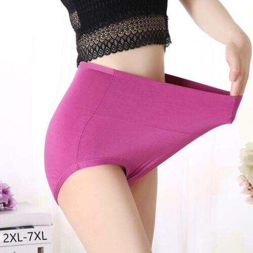 Women Cool Briefs Bamboo Fiber Panties Pure Color Classic High Waist Underwear - Afbeelding 1 van 21