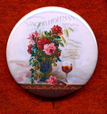 Hoffmann Brewing STYLE  Beer Advertising 2-1/4'' RP *PIN* NYC Oriental Brewery