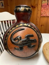 Unique Hand Carved Wooden Gourd