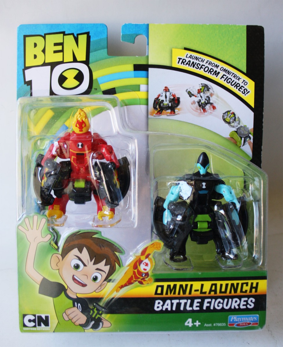 BEN 10 OMNI LAUNCH BATTLE TRANSFORM FIGURES XLR8 HEATBLAST BANDAI