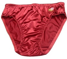 Women Panties Bikinis GRACE SZ S.Burgundy Soft Satin SilkyW/Decoration Elastic