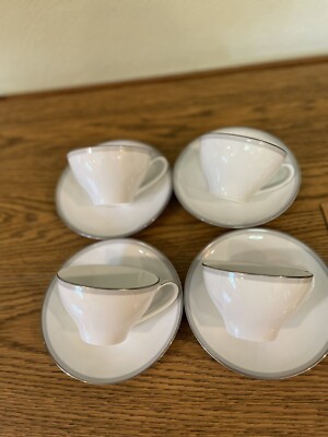 Set of 4 ~ Vintage Noritake China Japan ~ Gray Tone #6257~ Cups