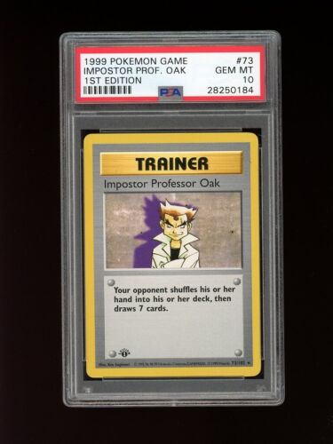Pokemon PSA 10 GEM MINT Imposter Professor Oak 1st Edition Base Set Rare Card 73 - Picture 1 of 2