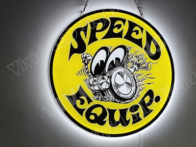 16''x16'' Mooneyes Speed Equip LED 2D Neon Sign Light Lamp Garage Beer Bar MM