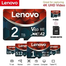 Lenovo Memory Card 128GB Class 10 V60 TF Card 2TB 1TB 512GB 256GB A2 U3 Micro SD