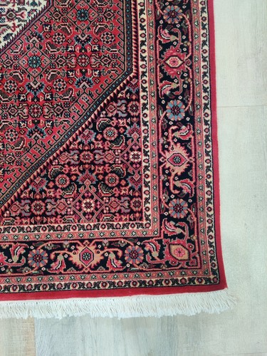 Vintage 3'8" x 5'3" Handmade Wool Medallion Area Rugs Red Oriental Knotted Rugs - Picture 20 of 24