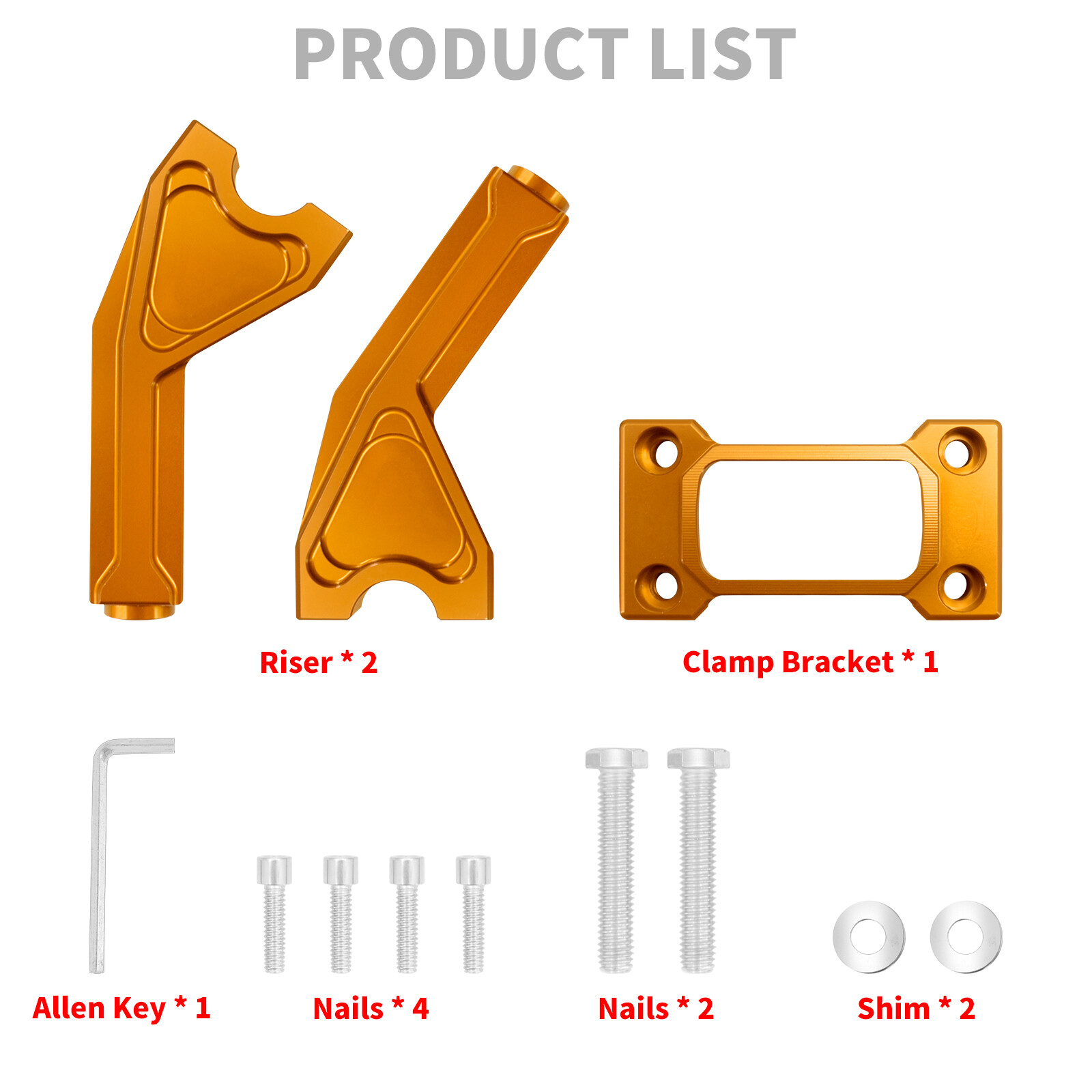 Gold Riser Clamp Kit Handlebar For Harley Softail Street Bob Low Rider ...