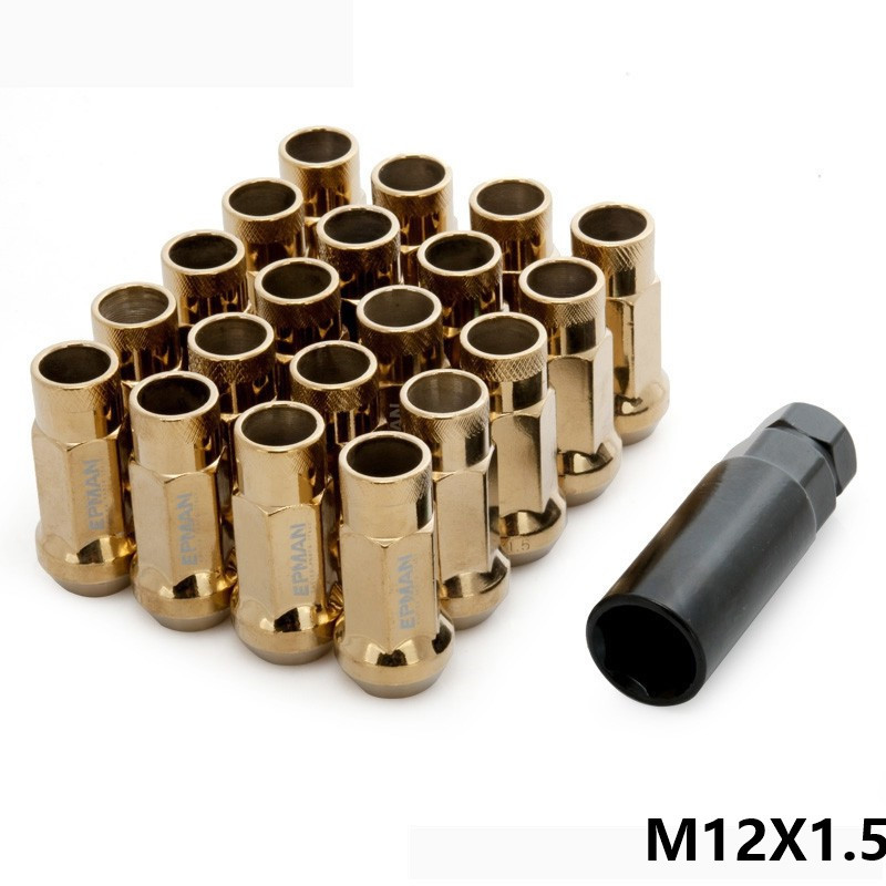 V48 M12X1.5 Steel Acorn Rim Extended Open Wheel Racing Lug Nuts For