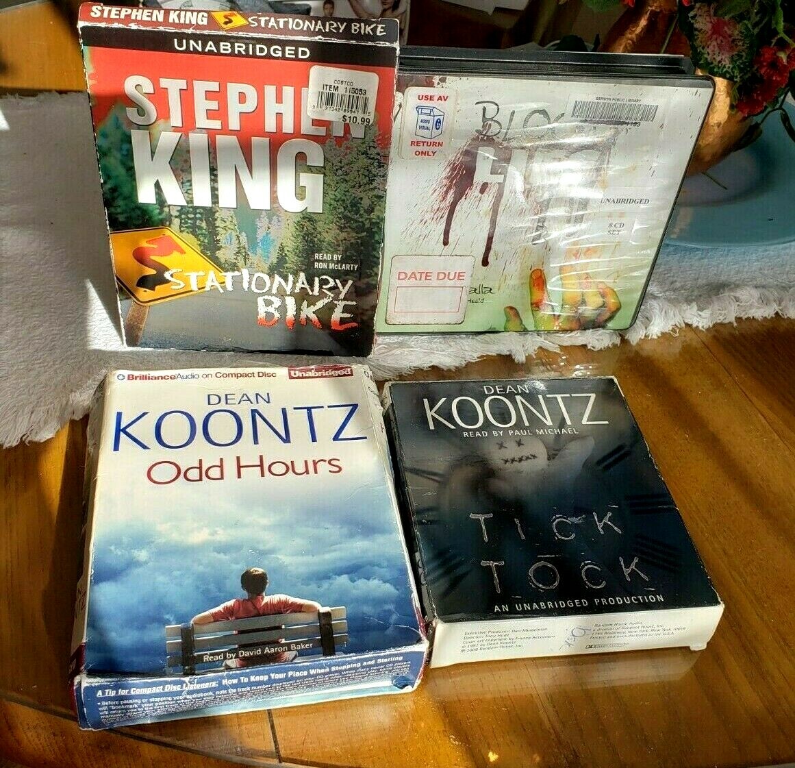 STEPHEN KING KOONTZ 4 LOT UNABRIDGED AUDIOBOOKS ODD HOURS STATIONARY