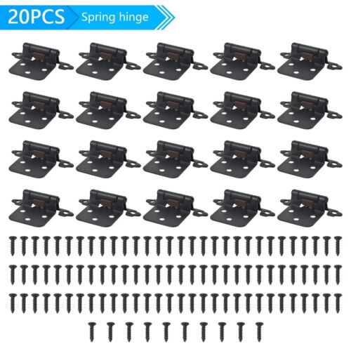 20x 1/2" Overlay Partial Wrap Kitchen Cabinet Hinges Self Closing Cabinet Hinge - Picture 2 of 17