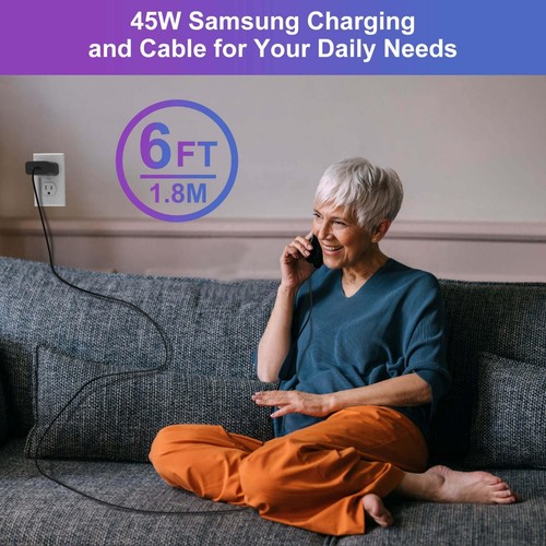 Super Fast Charger 45W Type C, 45 Watt USB-C Samsung Galaxy S24/S23 - Picture 5 of 13