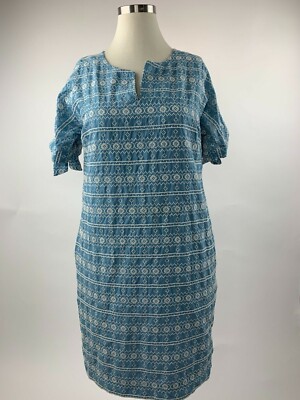 Madewell by J. Crew Blue Ivory Embroidered Shift Dress Tie Sleeves Small S Nice! | eBay Madewell by J. Crew Blue Ivory Embroidered Shift Dress Tie Sleeves Small S Nice! | eBay