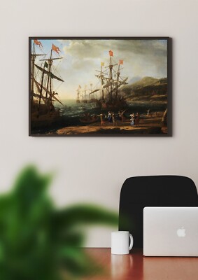 Claude Lorrain: Die trojanischen Frauen setzen ihre Flotte in Brand. Giclée Museum Geschenk