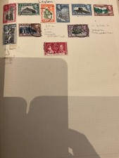 Ceylon stamps - old time album page