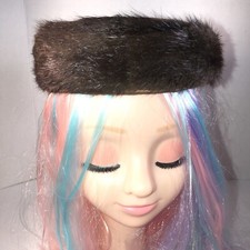 Vintage Women  s Brown Genuine Fur Pillbox Hat Unmarked Ex Condition