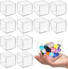 12 PCS Acrylic Square Cube 3 x 3 x 3 Inches, Small Clear Plastic Display Boxe...