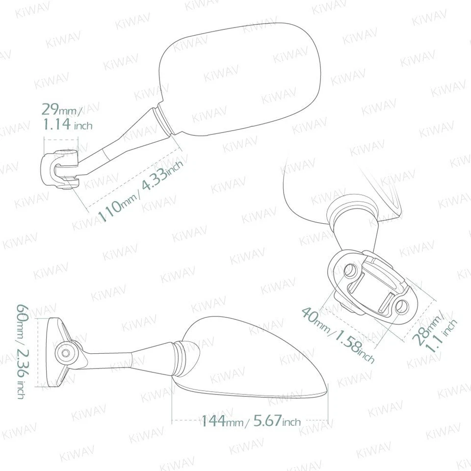 espejo retrovisor negro -OE repuesto se adapta a '00-'06 honda rvt1000r mano izquierda x1 Foto 2 de 4