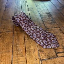 Christian Dior Tie All Silk Brown Paisley Vintage USA