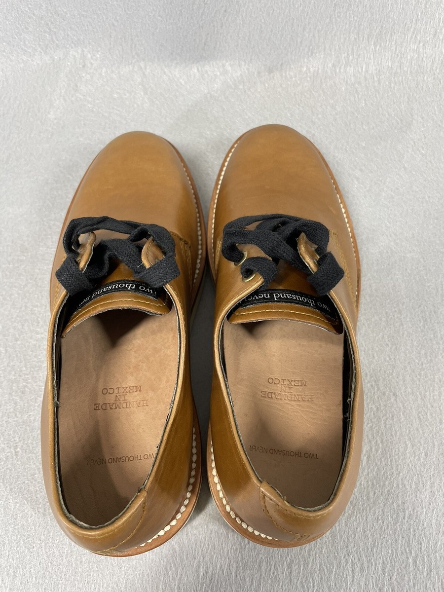 Two Thousand Never Genuine Leather Brown Oxford Mens Size 8  display picture 1