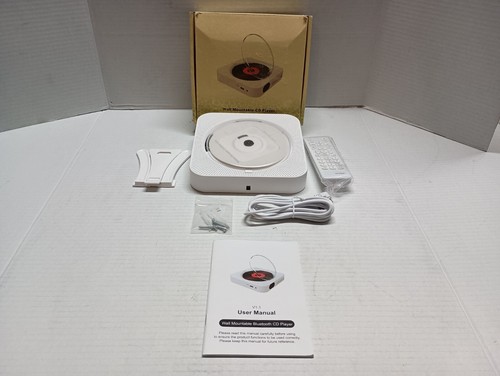 White Wall Mountable CD Player w/FM Radio USB MP3 Model No. KC-909 with Remote