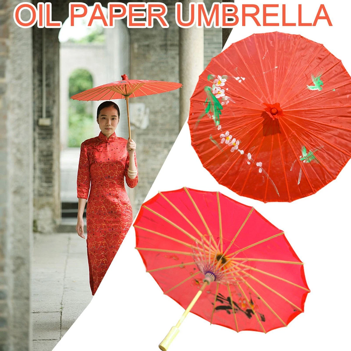 Chinese Classic Vintage Paper Umbrella Wedding Painted Prop Parasol Dance
