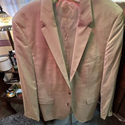 BOSS Hugo Boss Men's Beige Wool Suit Jacket Super 100s Notch Lapel 42R Regular