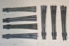 PECO SL-388X n Spur 7 X Lang Rechts Weiche Punkt Schiene 159mm Lang Auf