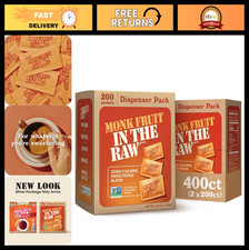 Natural Monk Fruit Sweetener Packets - 200 Count, Sugar-Free, Low-Calorie, 2 Pac