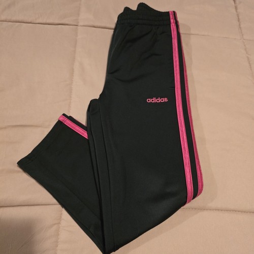 Adidas Girl's Athletic Track Pants Black & Pink Size 6 Small