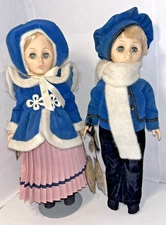 Effanbee Dolls Currier and Ives Skater Girl and Boy With Tags Victorian No Box