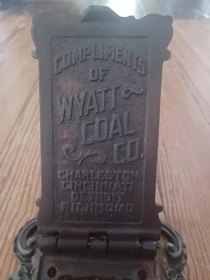 Llamador de puerta antiguo de hierro fundido de la tienda Coal Company - HALLAZGO RARO Foto 3 de 4