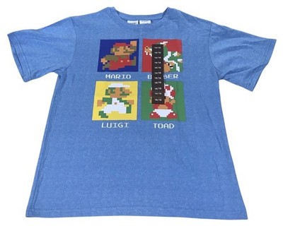 Nintendo Super Mario Bros 8-Bit Pixel Graphic T-Shirt Youth XL 14/16 NWT