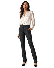 Alice + Olivia Andrew Floral-Jacquard Slim Fitted Black Trousers Pants Size 4