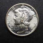 1938  *P*   MERCURY SILVER DIME  ***NICE*** FREE SHIPPING   C1985