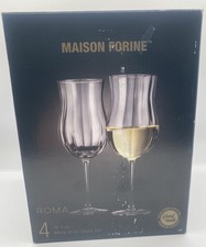 Maison Forine Roma Hand Made Crystal White Wine Glass Set 4 16.4 oz