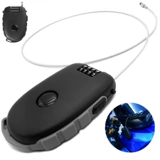 Motorcycle Helmet Lock 4 Digit Resettable Mini Cable Code Lock Portable Cycling 