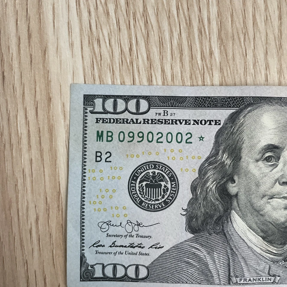 Fancy Serials ⭐️ Star Notes Birthday Trinary $100 2013 Low Run MB(09902002) ⭐️ - Image 2 of 4