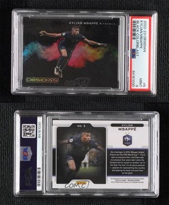 2022-23 Panini Obsidian Black Colorblast Kylian Mbappe #5 PSA 9 MINT