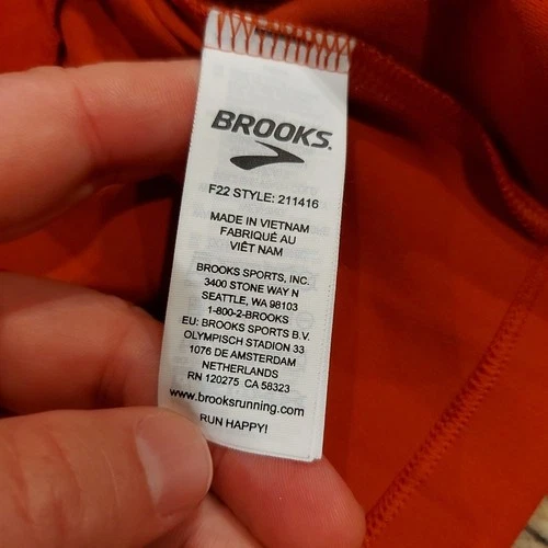 BROOKS Men's Run Happy Running Vest 2XL Purple/Rust Zip-Up Lightweight Packable image 13