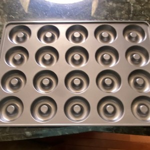 Non-Stick 20-Cup Mini Muffin Pan Gray Metal Rectangle 15x11" 450°F