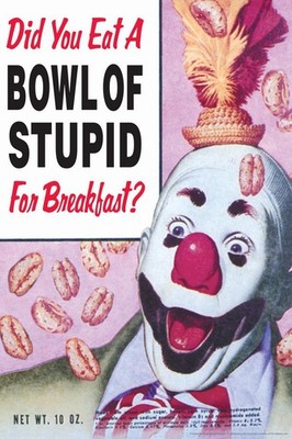 Did You Eat A Bowl Of Stupid For Breakfast Humor Laminated Poster 12x18