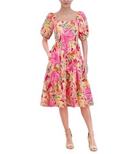 Vince Camuto Womens Floral Midi Dress