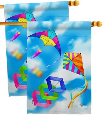 Blue Sky Kites House Flag - 2 pcs Pack Summer Fun In The Sun Beach Pool Luau ...