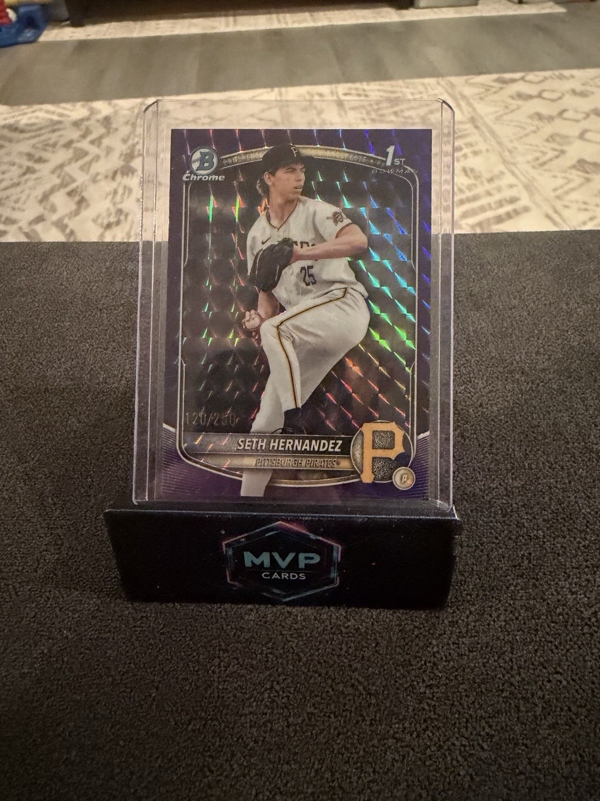 SETH HERNANDEZ 2025 BOWMAN CHROME DRAFT 1ST PURPLE GEOMETRIC /250